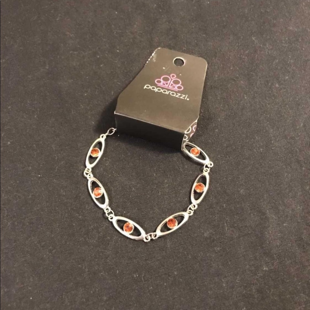 Paparazzi silver & orange bracelet